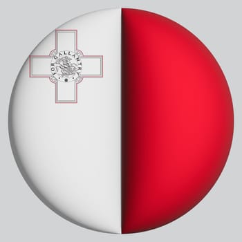 3D Flag of Malta on a avatar circle background.