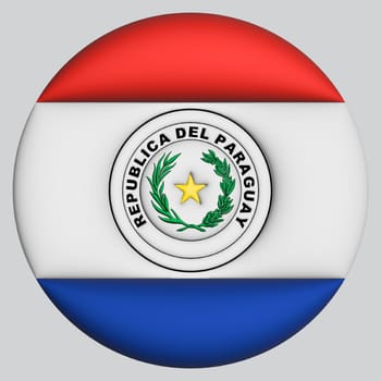 3D Flag of Paraguay on a avatar circle background.