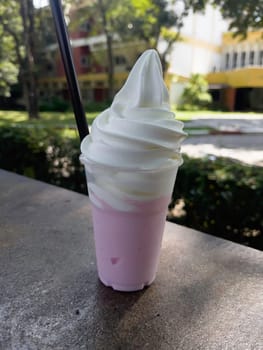 Sweet strawberry milkshake frappe, stock photo