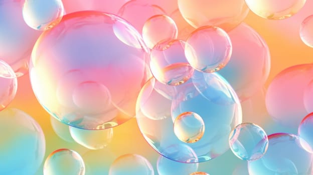 background with colorful and vibrant bubbles, ai