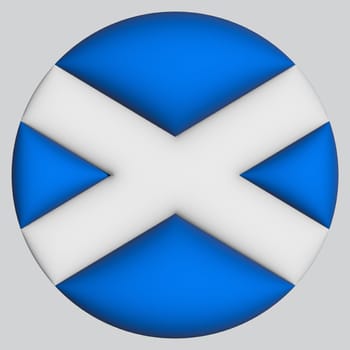 3D Flag of Scotland on a avatar circle background.