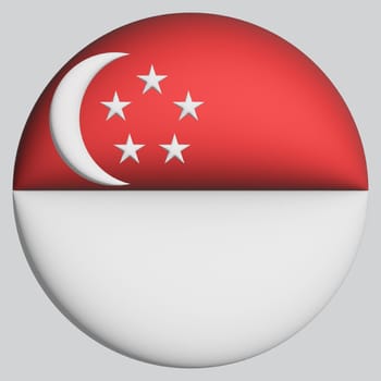 3D Flag of Singapore on a avatar circle background.