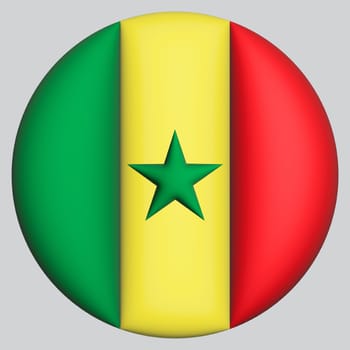 3D Flag of Senegal on a avatar circle background.