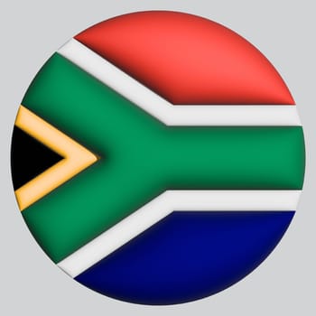 3D Flag of South Africa on a avatar circle background.