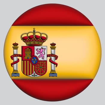 3D Flag of Spain on a avatar circle background.