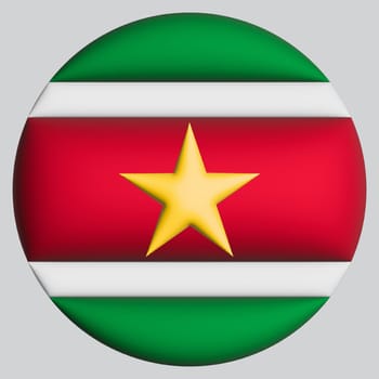 3D Flag of Suriname on a avatar circle background.