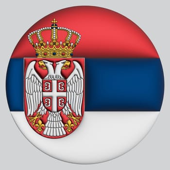 3D Flag of Serbia on a avatar circle background.