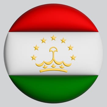 3D Flag of Tajikistan on a avatar circle background.