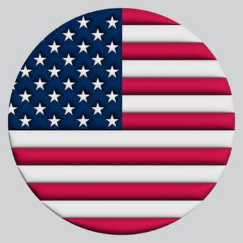 3D Flag of United States of America on a avatar circle background.