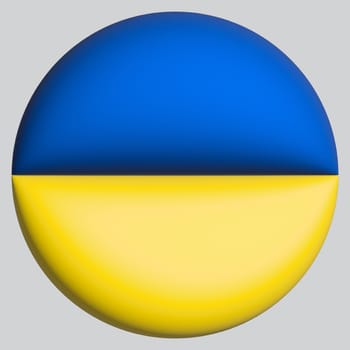 3D Flag of Ukraine on a avatar circle background.