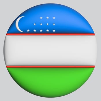 3D Flag of Uzbekistan on a avatar circle background.