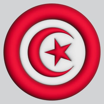 3D Flag of Tunisia on a avatar circle background.