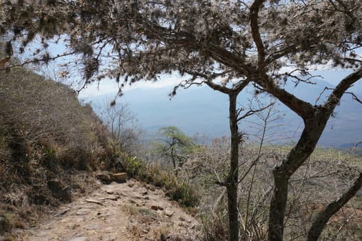 First part of the Camino Real hike, descending from Barichara into the Chicamocha Canyon, Colombia 2020