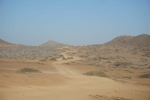 Desert road in Cabo de la Vela, La Guajira, Colombia 2020