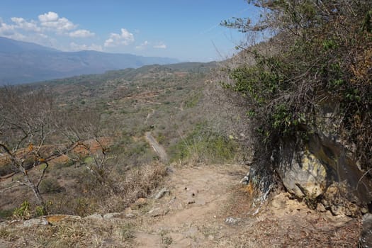 The Beginning of the Camino Real, descending from Barichara into the Chicamocha Canyon, Colombia 2020