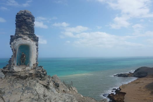Shrine at the Cerro de Pilon de Azucar in between a beautiful landscape, La Guajira, Colombia 2020