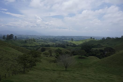 Lush landscape on the way to the Cocora Valley, Valle de Cocora, close to Salento, Eje Cafetero, Colombia 2020