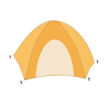 hiking tent for travelling on a white background. Vector illustration