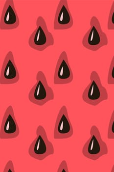 summer pattern with watermelon seeds on a pink background. the bright geometric pattern is suitable for food covers, textiles and packaging