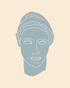 antique statue of a greek woman on a shabby background. Vector illustration sculptures of the goddess of roman and greek mythology. suitable for exhibition background, poster and fabric printing