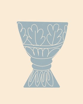 antique amphora greek sculpture in cartoon style. Vector illustration in a grunge, sculpture with scuffs, cracks and rough structure.