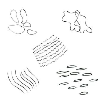 abstract flat organic elements for poster design. Vector illustration in a monochome palette
