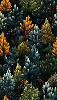 Abstract seamless pattern with autumn forest. background for various surface. Trendy drawn textures. Colorful trees and forest wallpaper cute design Nature