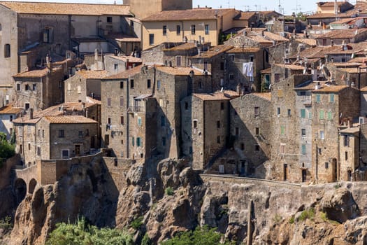 Pitigliano - the picturesque medieval town founded in Etruscan time on the tuff hill in Tuscany, Italy.