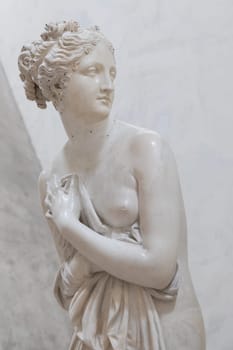 Possagno, Italy - June 2022: Venere Italica - Italian Venus - by Antonio Canova, 1811. Beautiful goddess statue in museum