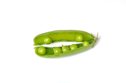 Peas on a white background