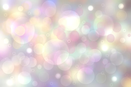 Colorful party invitation background. Abstract pastel yellow pink texture with blurred bokeh lights and soft color circles. Beautiful backdrop for design of invitation for various holidays. Card concept.