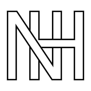 Logo sign nh hn icon double letters logotype n h