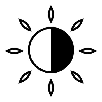 Image brightness adjustment icon brightness sign black white circle petals