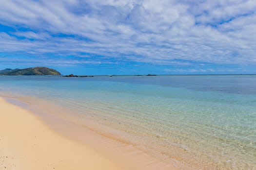 View of Blue Lagoon beach in Nacula Island, Yasawa Islands, Fiji