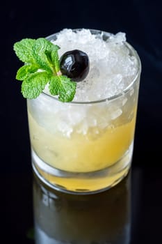 Jet Pilot Cocktail garnished with mint and cherry