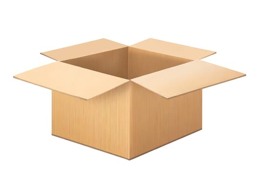 Cardboard box isolated on white background. AI generated