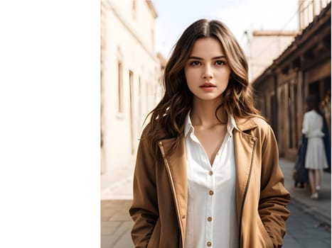 Fashionable Woman Standing in City