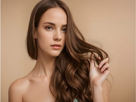 Glamorous Woman with Expensive Hairstyle and High-End Make-Up