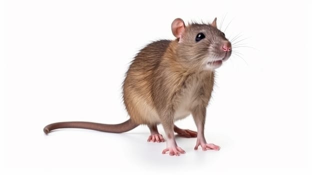 Adorable Domestic Mammal with Whiskers on White Background. artificial art