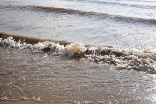 Surf, Foaming water on a beach, Lake, Sea, Lower Saxony, Germany