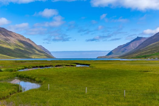 Coastal landscape near Olafsfjordur in Iceland