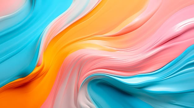 Background with liquid colored swirls and dye blends. Fluid art acrylic texture with colorful waves, mixing paint effect. Abstract backdrop with bright blended colors. AI generated
