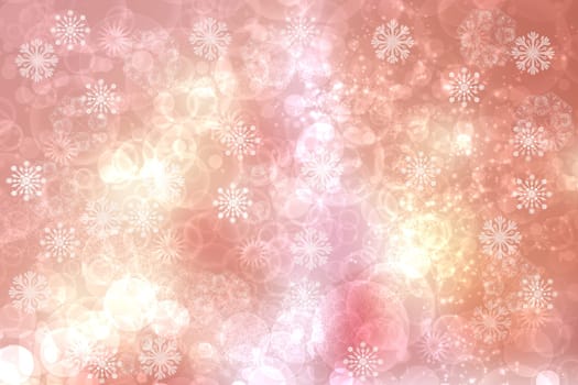 A festive abstract gradient orange pink yellow background texture with glitter defocused sparkle bokeh circles and stars. Card concept for Happy New Year, party invitation, valentine or other holidays.