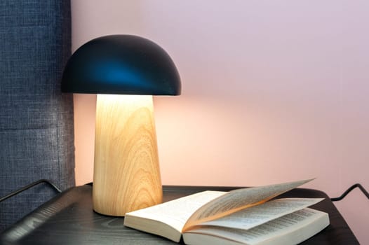 moment at home in my bedroom with light and read a book
