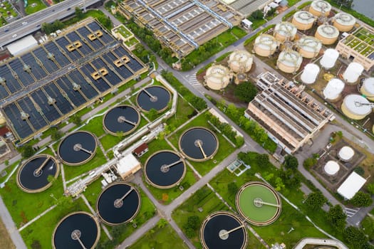 Sha Tin, Hong Kong 17 March 2019: Sewage treatment plant in Hong Kong