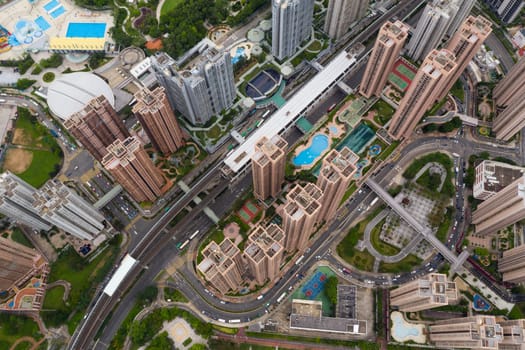Ma On Shan, Hong Kong,14 June 2020: Top view of Hong Kong city