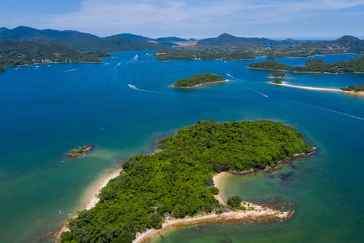 Top view of Hong Kong countryside in Sai Kung