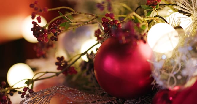 Christmas tree decoration at night