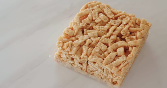 Chinese traditional dessert Sachima with Caramel on top