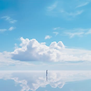 A blue sky with clouds generated by artificial intelligence